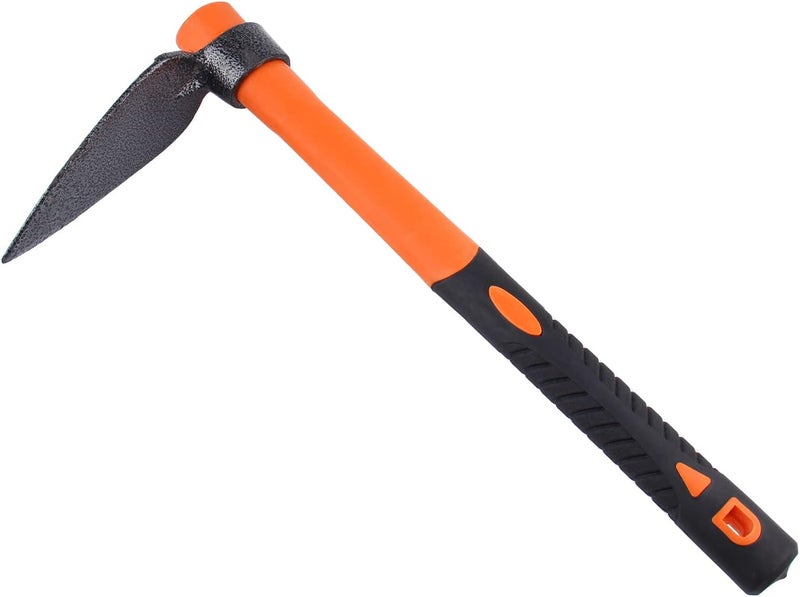 LUBAN Single Head Sharp Hoe with Heavy Duty Forged Adze and Ergonomic Non-Slip Handle for Loosening Soil, Seeding, Camping Outdoor 39mm/15-Inch - Image 1